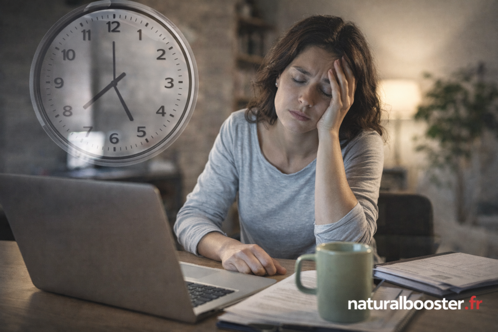 femme fatiguée au bureau