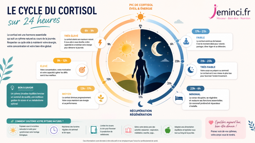 Le cycle du cortisol sur 24 heures